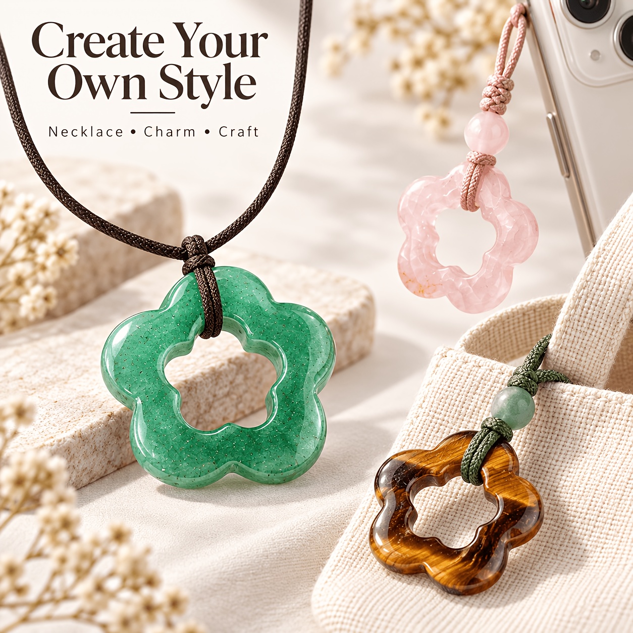 30Mm Hollow Flower Charm Pendant for Jewellery Making
